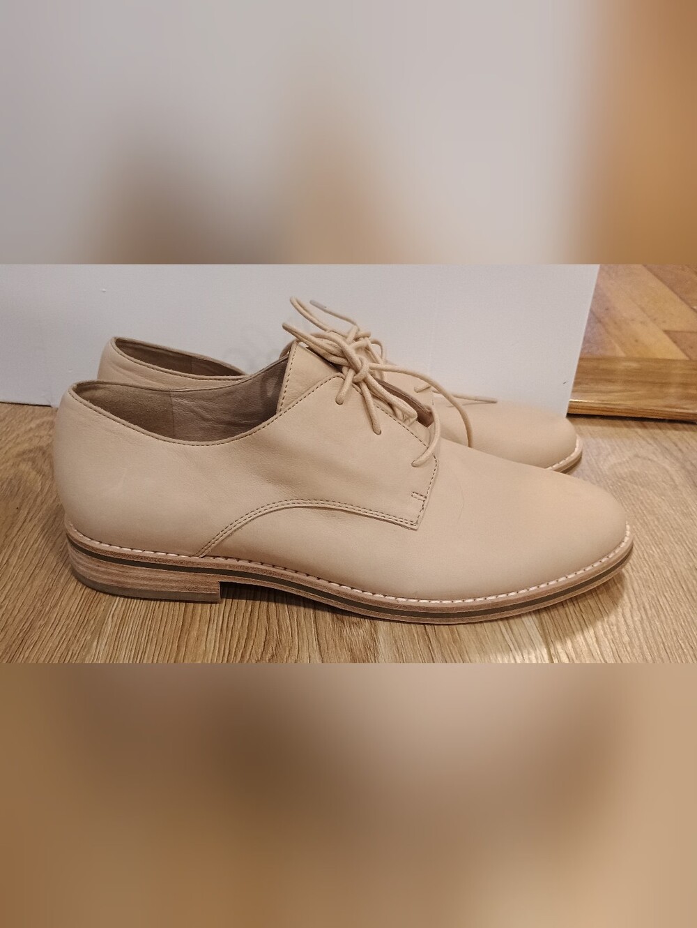 Eileen Fisher Beige Leather Oxford Shoes Women's Size 8 - Picture 5 of 6